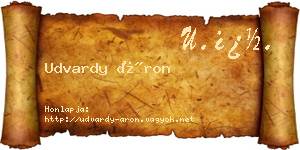 Udvardy Áron névjegykártya