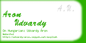 aron udvardy business card